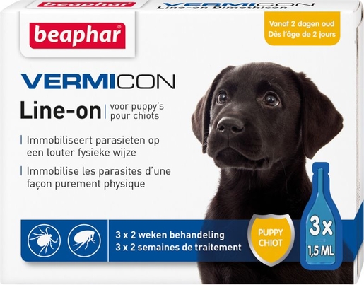 Beaphar Vermicon Line-on Chiots 3x1,5ml | Anti-puces - anti-tiques 
