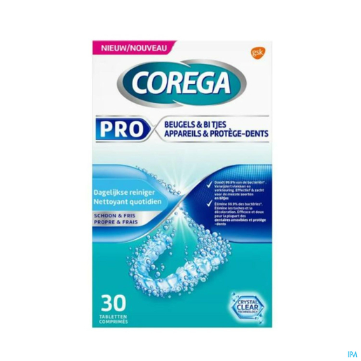 Corega Pro Tandbescherming 30 Tabletten | Verzorging van prothesen en apparaten
