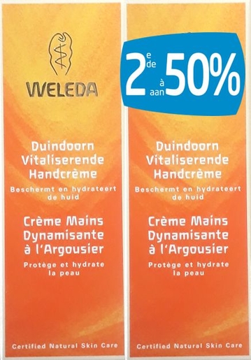 Weleda Crème Mains Dynamisante à l&#039;Argousier 2x50ml (2ème à - 50%) | Mains Hydratation et Beauté