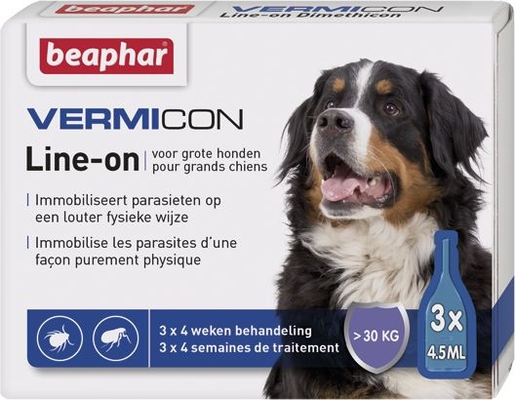 Beaphar Vermicon Line-on Grote Honden 3 x 4,5 ml | Vlooien- en tekenwerende middelen