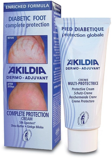 Akileine Akildia Crème Pieds Diabetiques 75ml | Pieds secs