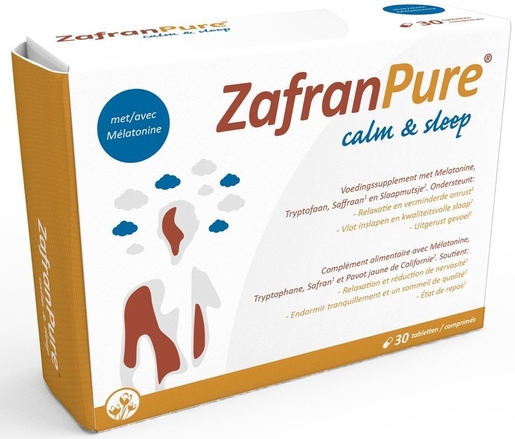 ZafranPure Calm &amp; Sleep 30 Tabletten | Stress - Ontspanning