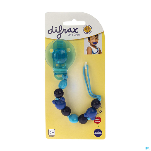 Difrax Cordon Attache Tétine Perle Bleu | Tétines