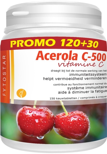 Fytostar Acerola 500 Vitamine C 120 Comprimés (+30 Gratuits) | Vitamine C