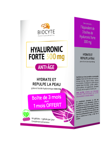 Biocyte Hyaluronic Forte 300 mg 90 Capsules | Antiveroudering