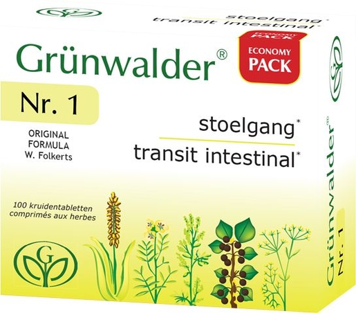 Grunwalder N1 100 Comprimés aux Herbes | Digestion - Transit