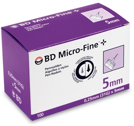 BD Micro-Fine+ Aiguilles à Stylo (31Gx5mm) 100 Pièces | Diabète - Glycémie