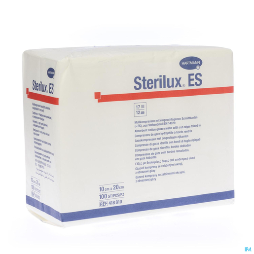 Sterilux Es Cp N/st 12pl 10,0x20,0cm100 4188102 | Bandagisterie - Orthopédie