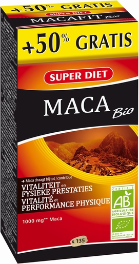 SuperDiet Maca Bio 135 Comprimés (90 + 45 gratuits) | Forme - Energie