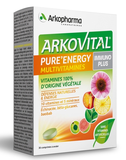Arkovital Pure Energy Immunoplus 30 Comprimés | Défenses naturelles - Immunité