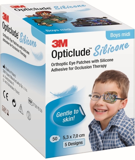 Opticlude 3M Silicone 50 Eye Patch Boy Midi | Verbanden - Pleisters - Banden