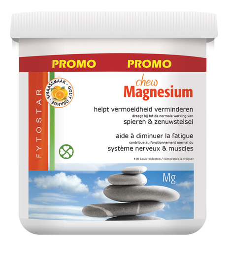 Fytostar Chew Magnésium 120 Comprimés à Croquer (pack promo) | Stress - Relaxation