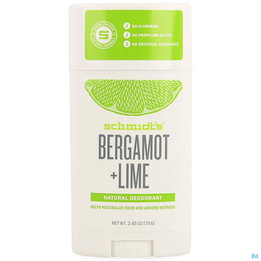 Schmidt&#039;s Deodorant Bergamot &amp; Limoen 75 g | Klassieke deodoranten