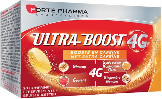 Vitalite 4G Ultra Boost Caféine 20 Comprimés Effervescents | Forme - Tonus