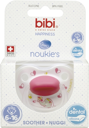BIBI Fopspeen Happiness Noukie Anna en Pili (van 6 tot 16 maanden) | Fopspenen