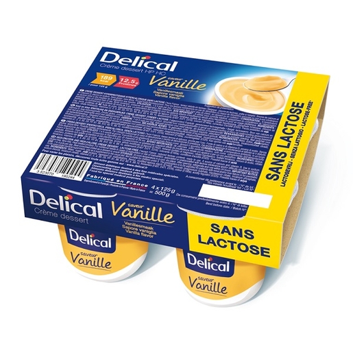 Delical Crème Dessert HP-HC Sans Lactose Vanille 4x125g