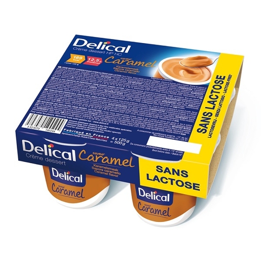 Delical Crème Dessert HP-HC Sans Lactose Caramel 4x125g