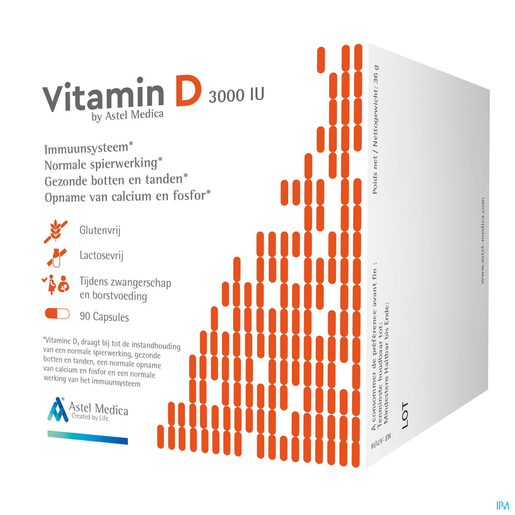 Astel Vitamine D 3000IE 90 Tabletten | Natuurlijk afweersysteem - Immuniteit