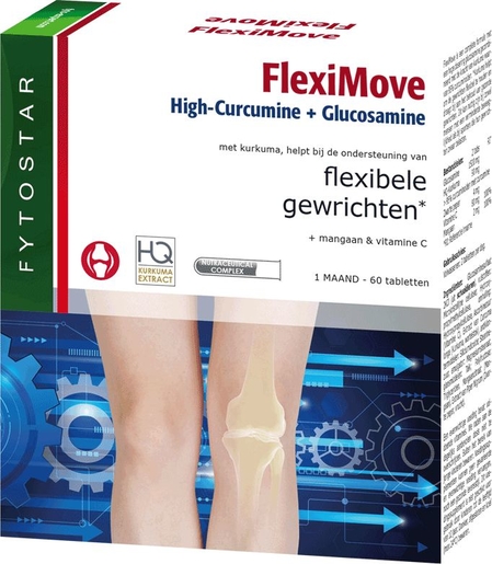 Fytostar FlexiMove Curcumine + Glucosamine 60 Tabletten | Gewrichten - Artrose
