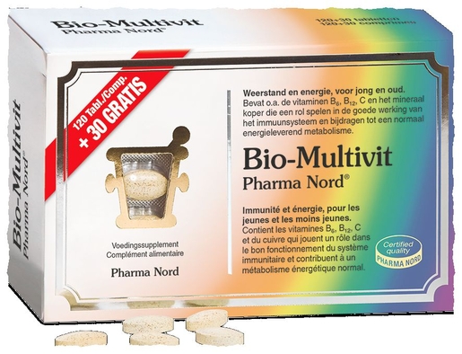 Bio-Multivitamin 120 + 30 Tabletten | Natuurlijk afweersysteem - Immuniteit