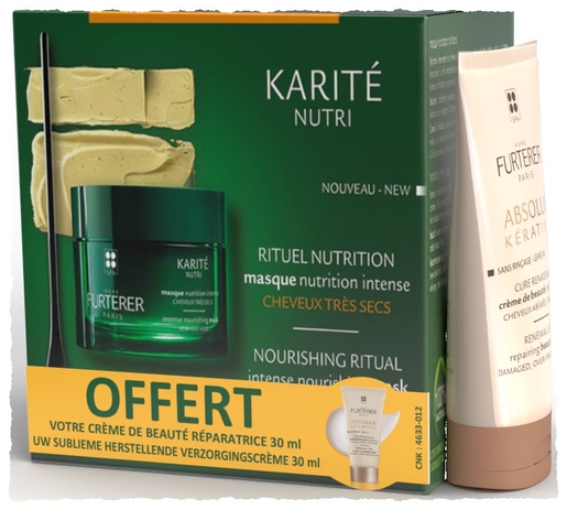 René Furterer Karité Nutri Mask intense voeding 200 ml + Cream Absolue Keratin 30 ml | Haarverzorging