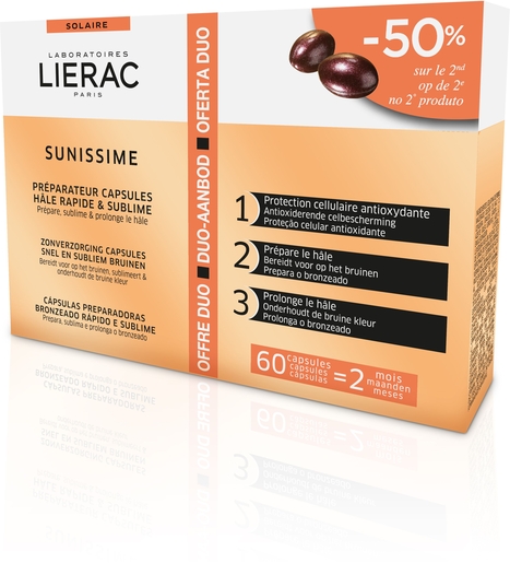 Lierac Sunissime Duo Bronzage 2x30 Capsules (2ème produit à - 50%) | Soleil - Bronzage