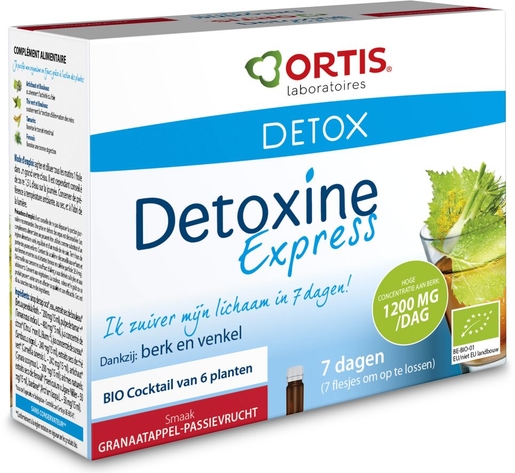 Ortis Detoxine Express Passie-Granaatappel Bio 7x15ml | Vochtafdrijvende middelen