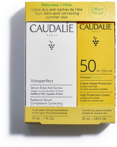 Caudalie Set Vinoperfect Serum 30 ml + Zonnecrème 25 ml | Zonnebescherming