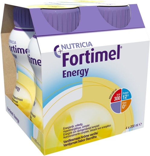 Fortimel Energy Vanille 4x200ml | Orale voeding