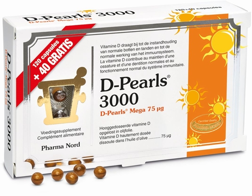D-Pearls 3000 120 + 40 Capsules | Calcium - Vitamines D