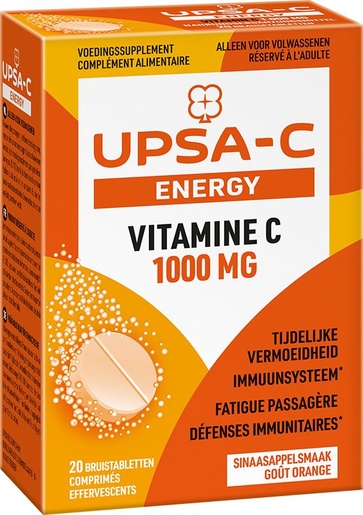 UPSA-C Energy Vitamine C 1000 20 Bruistabletten | Natuurlijk afweersysteem - Immuniteit