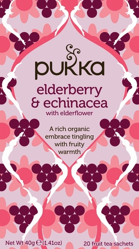 Pukka Thé Elderberry &amp; Echinacea 20 Sachets | Thés, tisanes et infusions