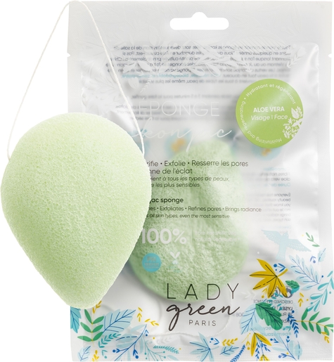 Lady Green Konjakspons Gezicht Aloë Vera | Scrubs - Peeling