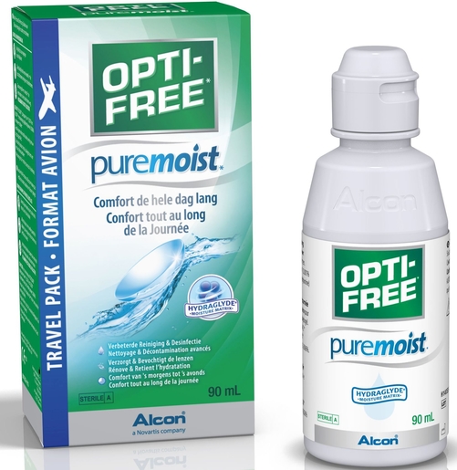 Opti-Free Pure Moist Solution Multi-Fonctions 90ml (+ Etui) | Produits pour lentilles
