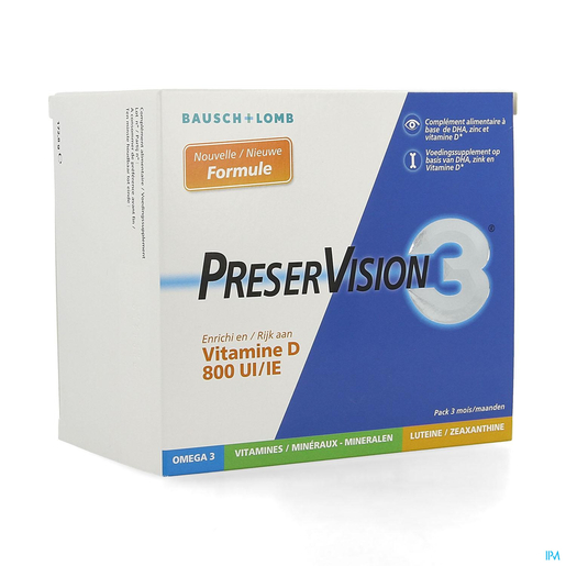 Preservision 3 + Vitamine D3 180 Capsules | Ogen - Zicht