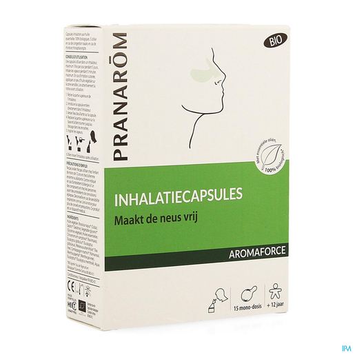 Pranarôm Aromaforce Inhalatiecapsules 15 Unidoses Bio | Ademhaling