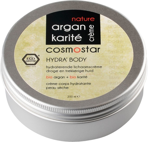 Cosmostar Crème Argan Karité Bio 200ml | Hydratatie - Voeding