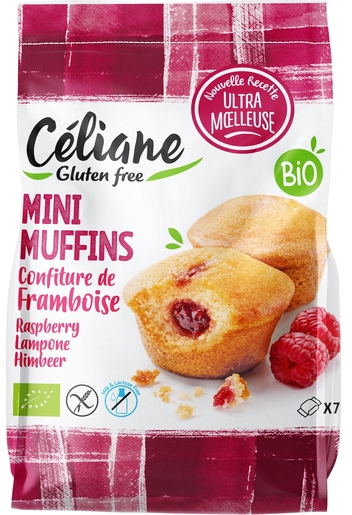 Céliane Mini Muffins Framboise Bio 7 pcs 200g | Sans gluten