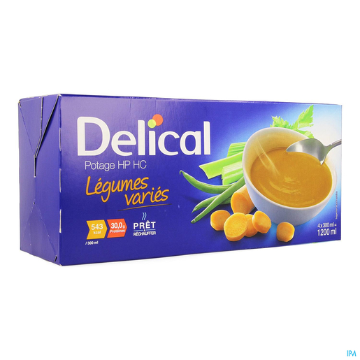 Delical Potage Hphc Legumes Varie 4x300ml Nf | Produits diététiques