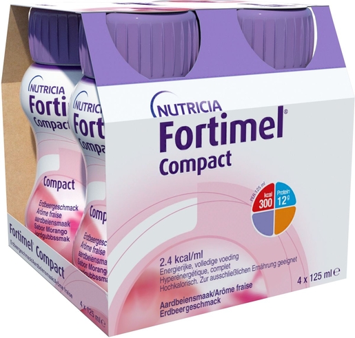 Fortimel Compact Aardbei 4x125ml | Orale voeding