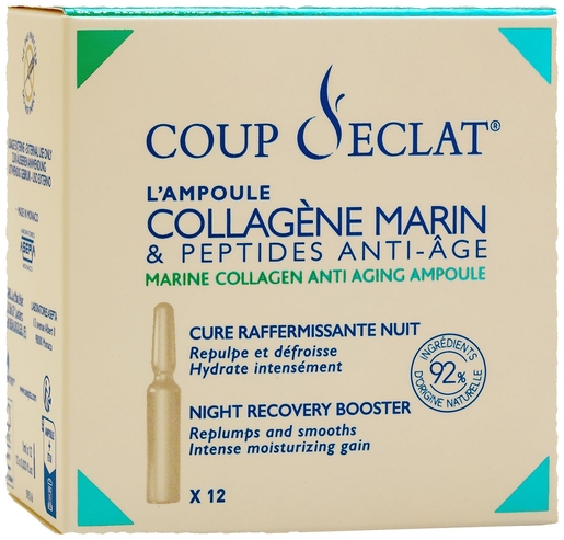 Coup d&#039;Eclat Collagène Marin et Peptides Nuit 12 Ampoules | Antirides - Anti-âge