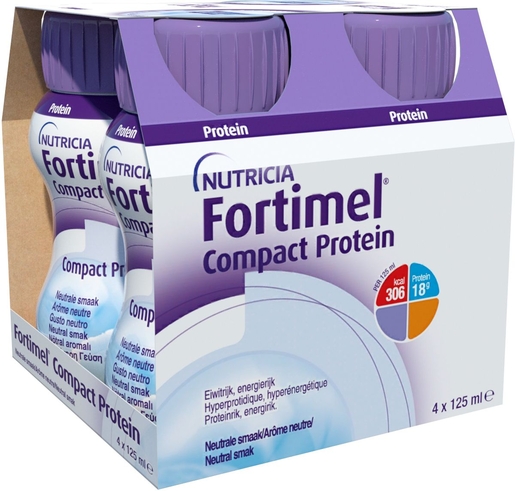 Fortimel Compact Protein Neutrale 4x125ml | Orale voeding