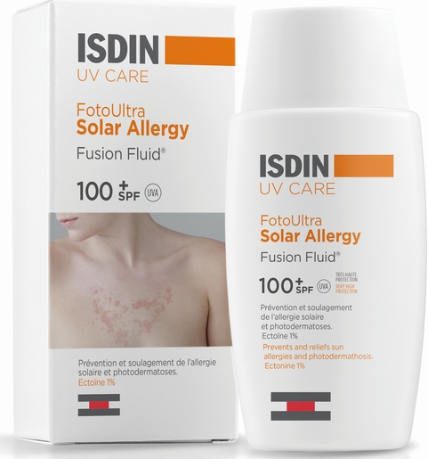 Isdin Solar Allergy FotoUltra Fusion Fluid SPF 100+ 50ml | Prévention allergies solaires