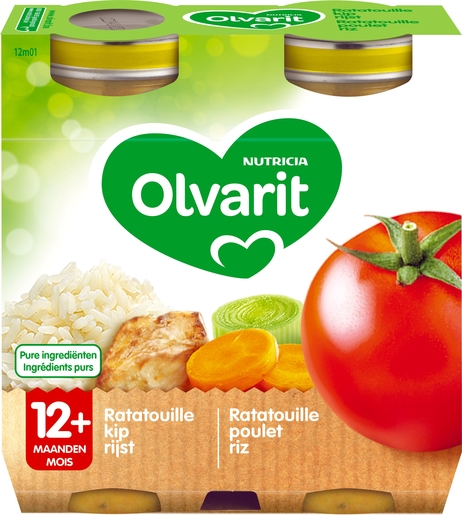 Olvarit Repas Ratatouille Poulet Riz 2x250g (12 mois) | Alimentation