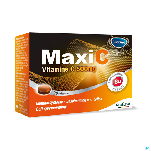 Biocure Maxi C Vitamine C 500 mg 30 tabletten | Natuurlijk afweersysteem - Immuniteit
