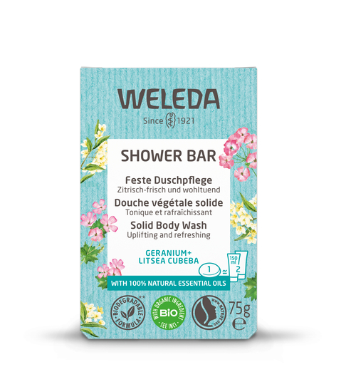 Weleda Shower Bar Géranium Litsea Cubeba 75g | Shampooings