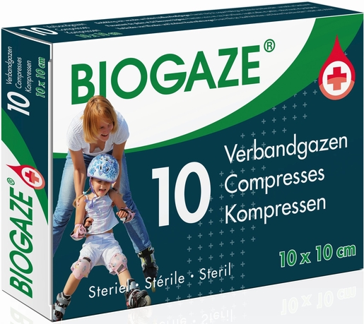 Biogaze 10 Verbandgazen 10x10cm | Verbanden - Pleisters - Banden