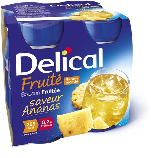 Delical Fruitdrank Ananas 4x200ml | Orale voeding