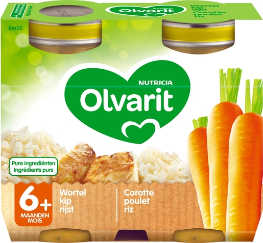 Olvarit Repas Carotte Poulet Riz 2x200g (6 mois) | Alimentation
