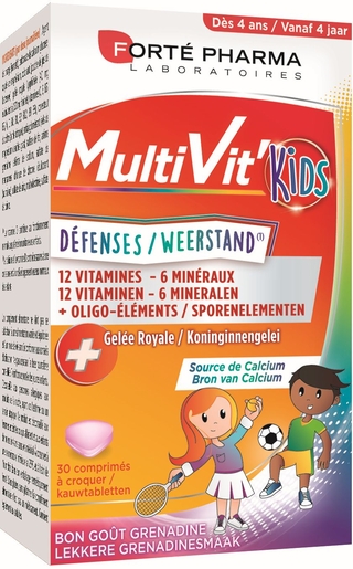 MultiVit 4G Kids 30 Comprimés | Défenses naturelles - Immunité